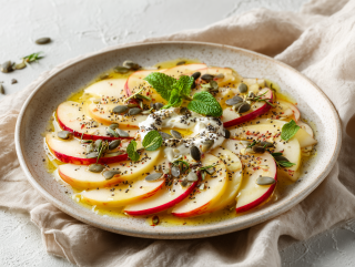 Appelcarpaccio met Pompoenpitten