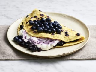 Proteïne-omelet met blauwe bessen