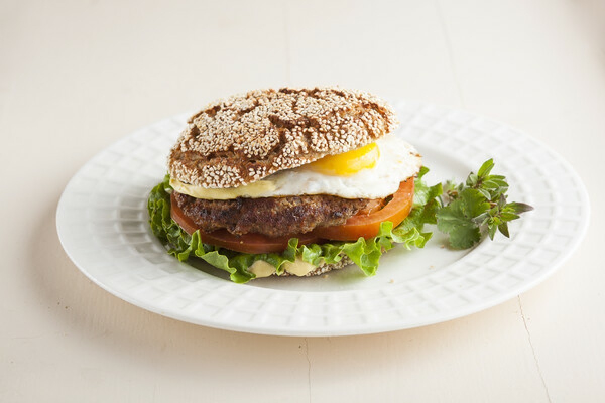 Burger with egg