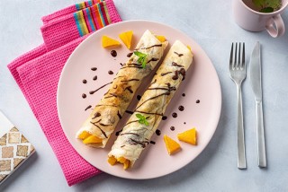 Crêpes au chocolat, orange et cannelle