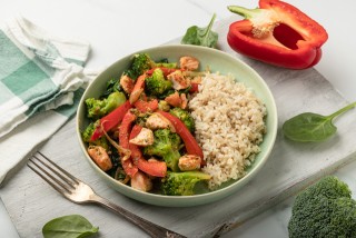 Saumon aux légumes et pesto