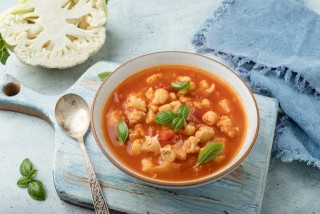 Cauliflower and cod soup