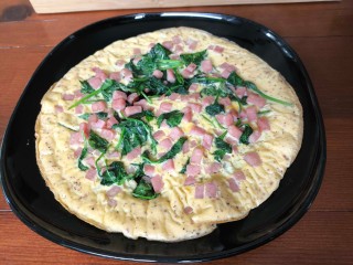 Omelet met spinazie en ham
