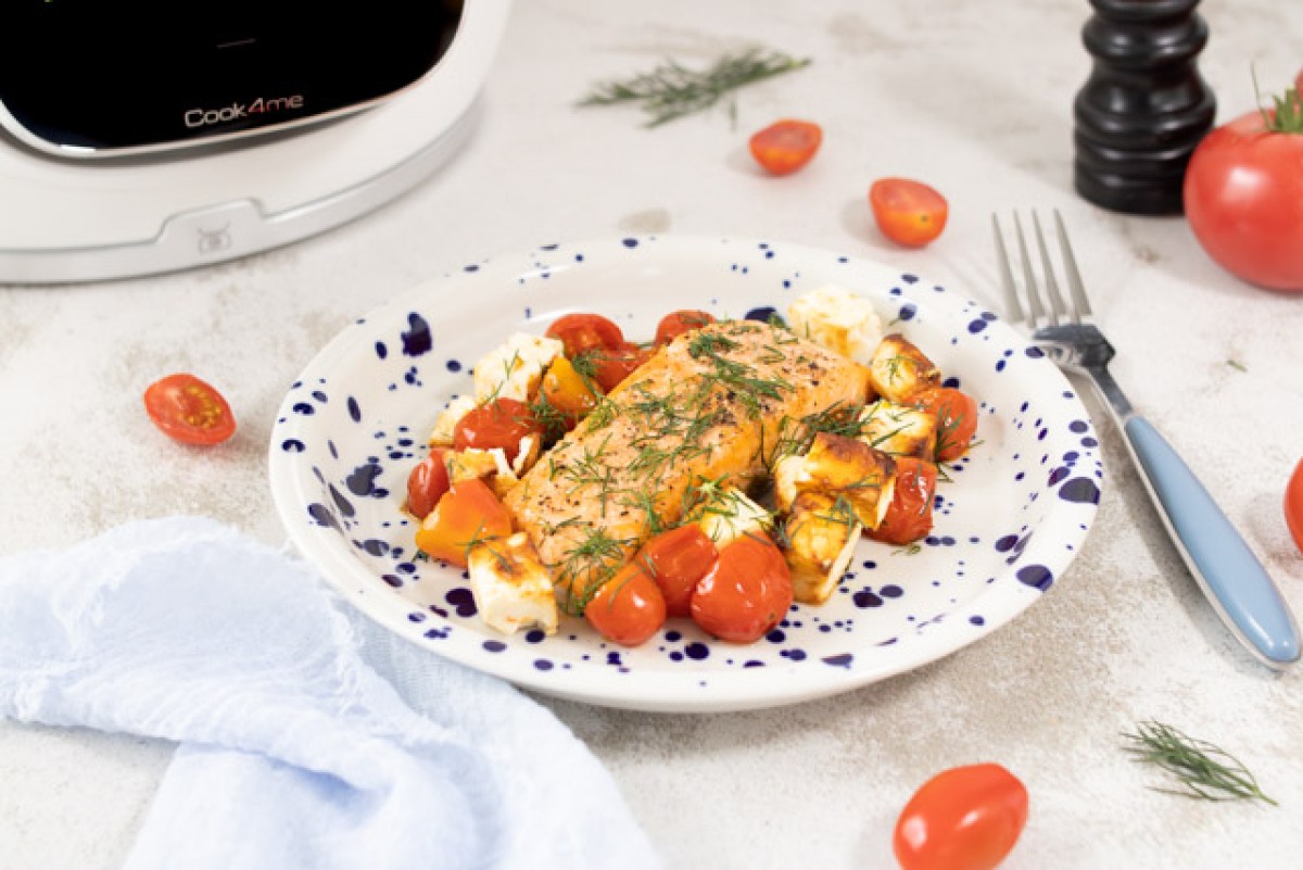 Cook4me Łosoś pieczony z pomidorkami i fetą